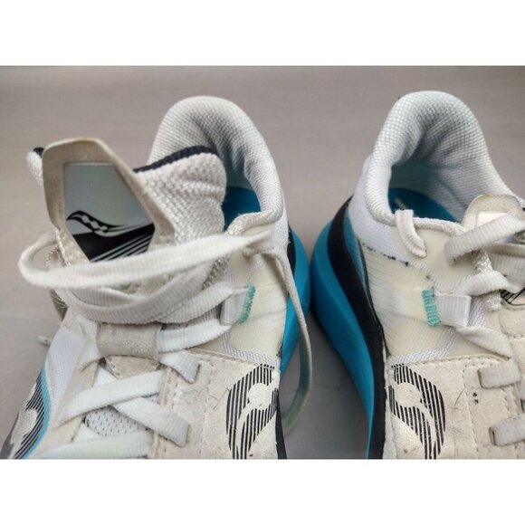 Saucony Tempus White Blue Long Distance Run Race Shoe Mens 9 Sample - Picture 10 of 13